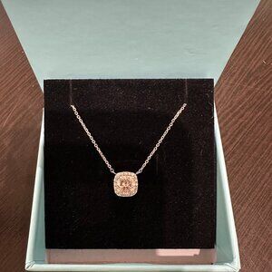 25" 14k White Gold Chain with 1ct+ Pendant